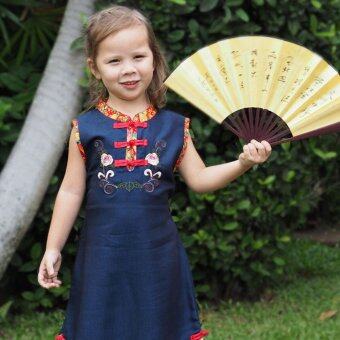 Princess of Asia ชุดเดรสเด็กผู้หญิง ชุดเดรสทรงจีน (สีกรมท่า) Princess of Asia ชุดเดรสเด็กผู้หญิง ชุดเดรสทรงจีน (สีกรมท่า)