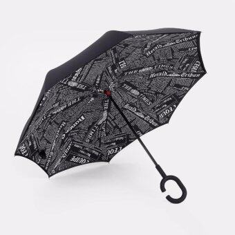 Reverse Umbrella ร่มหุบกลับด้านมือจับตัว C( black newspaper) Reverse Umbrella ร่มหุบกลับด้านมือจับตัว C( black newspaper)
