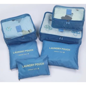 Grabmenow กระเป๋าจัดระเบียบเสื้อผ้า สำหรับการเดินทาง รุ่น SET 6 in 1 BT001_2 (สีฟ้า) Grabmenow กระเป๋าจัดระเบียบเสื้อผ้า สำหรับการเดินทาง รุ่น SET 6 in 1 BT001_2 (สีฟ้า)