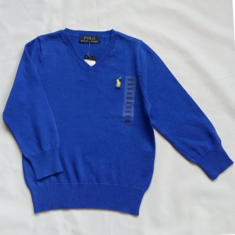 Polo Ralph Lauren เสื้อไหมพรมคอวีแขนยาวเนื้อนุ่มๆ สีน้ำเงิน ปักม้าโปโล Signature สีเหลือง Polo Ralph Lauren เสื้อไหมพรมคอวีแขนยาวเนื้อนุ่มๆ สีน้ำเงิน ปักม้าโปโล Signature สีเหลือง