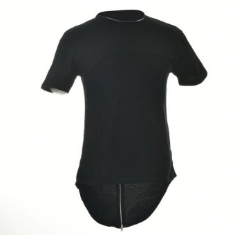 ย้อนกลับซิปห้อยเสื้อยืดผู้ชายเสื้อฮิปสตรีทแวร์ฮิปฮอปสเกตบอร์ดกลมสีดำ ย้อนกลับซิปห้อยเสื้อยืดผู้ชายเสื้อฮิปสตรีทแวร์ฮิปฮอปสเกตบอร์ดกลมสีดำ