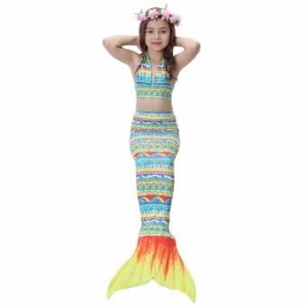ขาย JS Baby Girls Summer Style Multicolor Mermaid Tail Swimsuit TankTop Bathing Suit S005 - intl