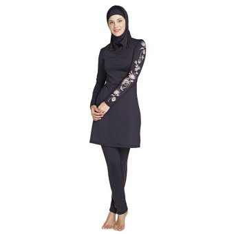 สาวไซส์พิเศษพิมพ์ชุดว่ายน้ำของมุสลิมใหม่แฟชั่นชุดว่ายน้ำว่ายเล่นใส่Muslimah อิสลามเสื้อผ้ากีฬา (สีดำ) สาวไซส์พิเศษพิมพ์ชุดว่ายน้ำของมุสลิมใหม่แฟชั่นชุดว่ายน้ำว่ายเล่นใส่Muslimah อิสลามเสื้อผ้ากีฬา (สีดำ)