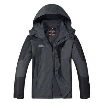 ซื้อ/ขาย Outdoor Jacket เสื้อแจ็คเก๊ต กีฬา กันน้ำ สำหรับท่องเที่ยว เดินป่า camping สำหรับผู้ชาย รุ่น S16 (สีเทาดำ)