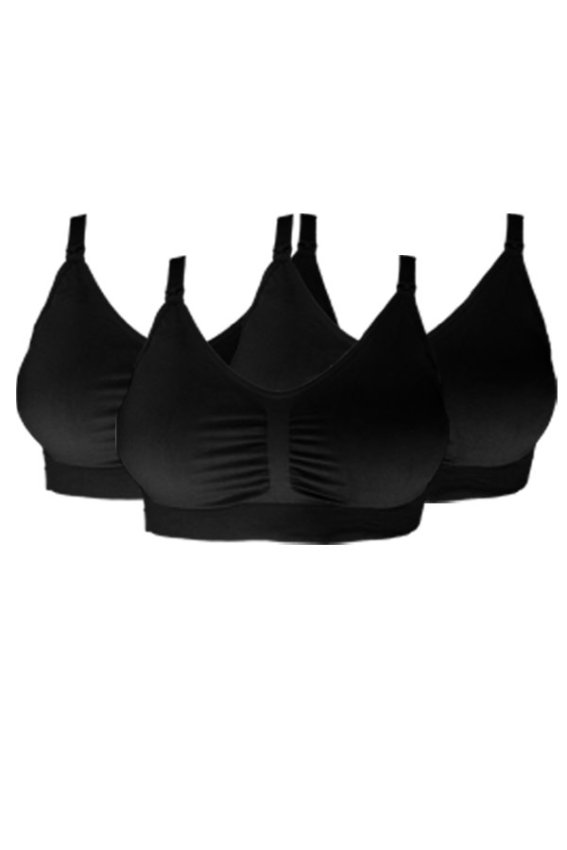 Perfect Bra ชุดชั้นในให้นมบุตร (Nursing Bra) ใส่ได้ตั้งแต่ตั้งครรภ์ แบบ Sport เชต 3 ตัว – สีดำ
