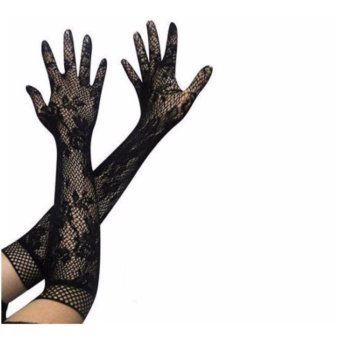ถุงมือผ้ายืดออกงานสีดำ ถุงมือผ้าลูกไม้ออกงานปาร์ตี้ขนาดยาว (สีดำ) ถุงมือผ้ายืดออกงานสีดำ ถุงมือผ้าลูกไม้ออกงานปาร์ตี้ขนาดยาว (สีดำ)