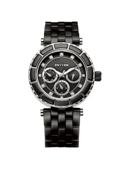 ประเทศไทย Rhythm นาฬิกาข้อมือ รุ่น C1103C04 - Black/Black