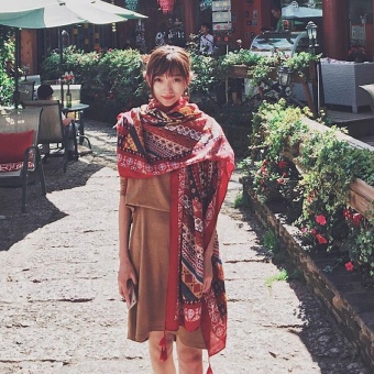 Shawl Dual - Use Towel Beach Towel Beach Sunny Summer Scarf - MazeRed - intl Shawl Dual - Use Towel Beach Towel Beach Sunny Summer Scarf - MazeRed - intl