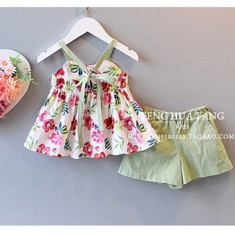 ขาย SL han edition of the girls condole belt + shorts han editionfashion two-piece outfit - intl