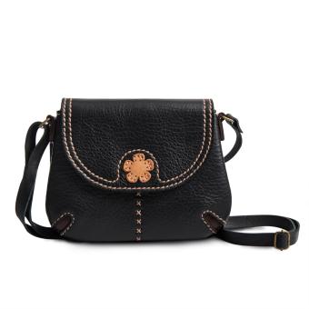 เสนอราคา กระเป๋าสะพายไหล่หนังแท้ฟอกฝาด ทรงวินเทจ ปักลายดอกไม้ รุ่น SL354-1 สีดำ รีวิว กระเป๋าสะพายไหล่หนังแท้ฟอกฝาด ทรงวินเทจ ปักลายดอกไม้ รุ่น SL354-1 สีดำ