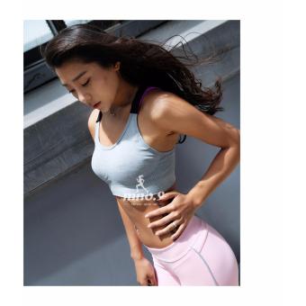 ประเทศไทย เสื้อออกกำลังกายสำหรับผู้หญิง Sport bra สายไขว้หลัง (สีเทา)