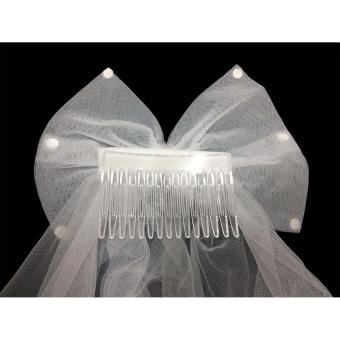 V2S7B Bridal Veil ผ้าคลุมผมเจ้าสาว 2 ชั้น โบว์ประดับเพชร (สีขาว) V2S7B Bridal Veil ผ้าคลุมผมเจ้าสาว 2 ชั้น โบว์ประดับเพชร (สีขาว)