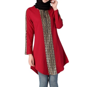 Woman Chiffon Blouse Shirt Fashion Plus Size Abayas Muslim GirlsClothing Costume - intl Woman Chiffon Blouse Shirt Fashion Plus Size Abayas Muslim GirlsClothing Costume - intl