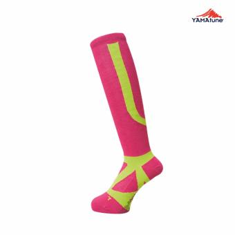 2561 Yamatune : High Socks ถุงเท้ายาวแบบรัดน่องกระชับกล้ามเนื้อ สีชมพู-เหลืองมะนาว