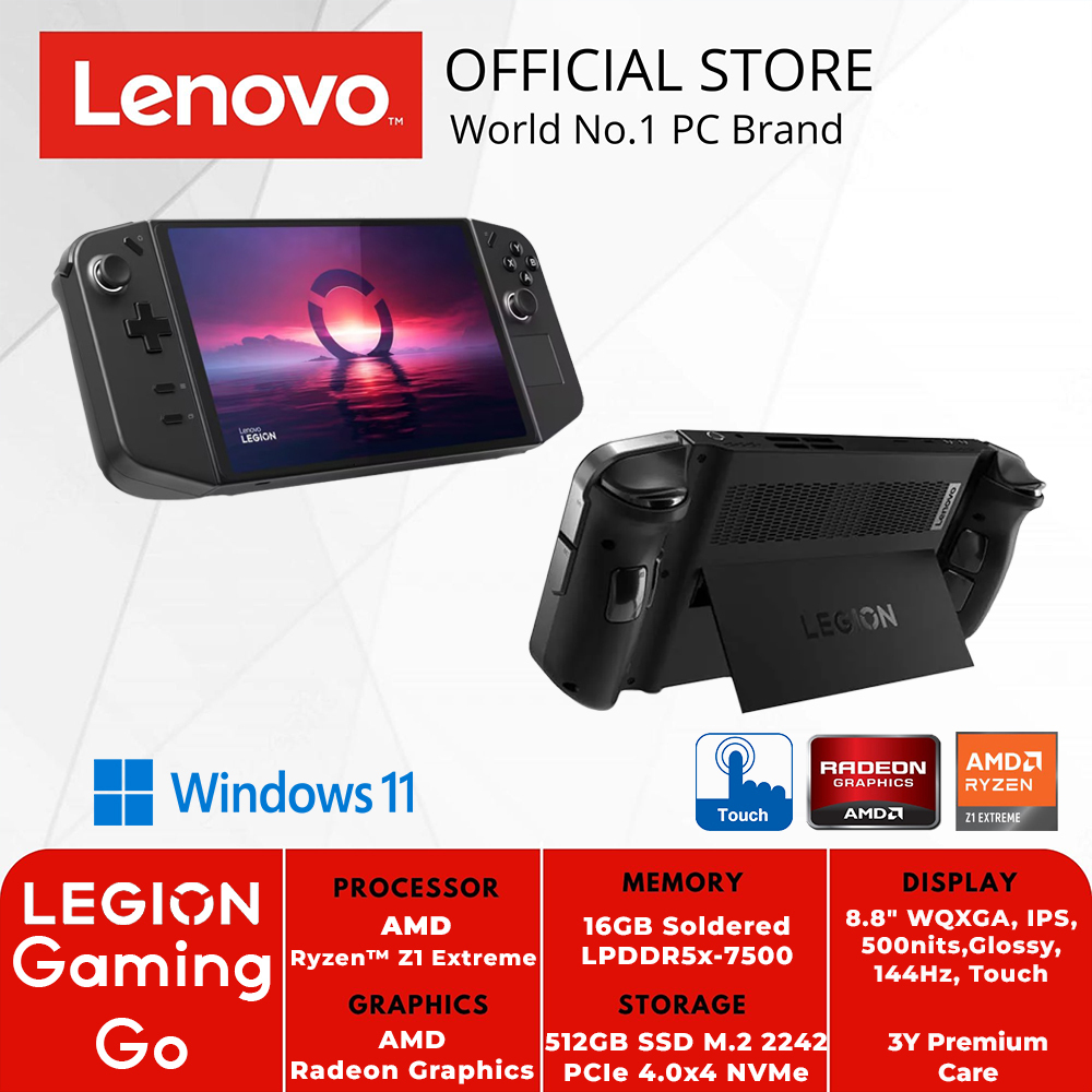 เครื่องเล่นเกมส์ LENOVO Legion Go 8APU1-83E1001XTA /AMD Ryzen Z1 Extreme / 16 GB / 512GB / OLED 8.8-inch / 144Hz ราคา 36,900 บาท*ส่งฟรี