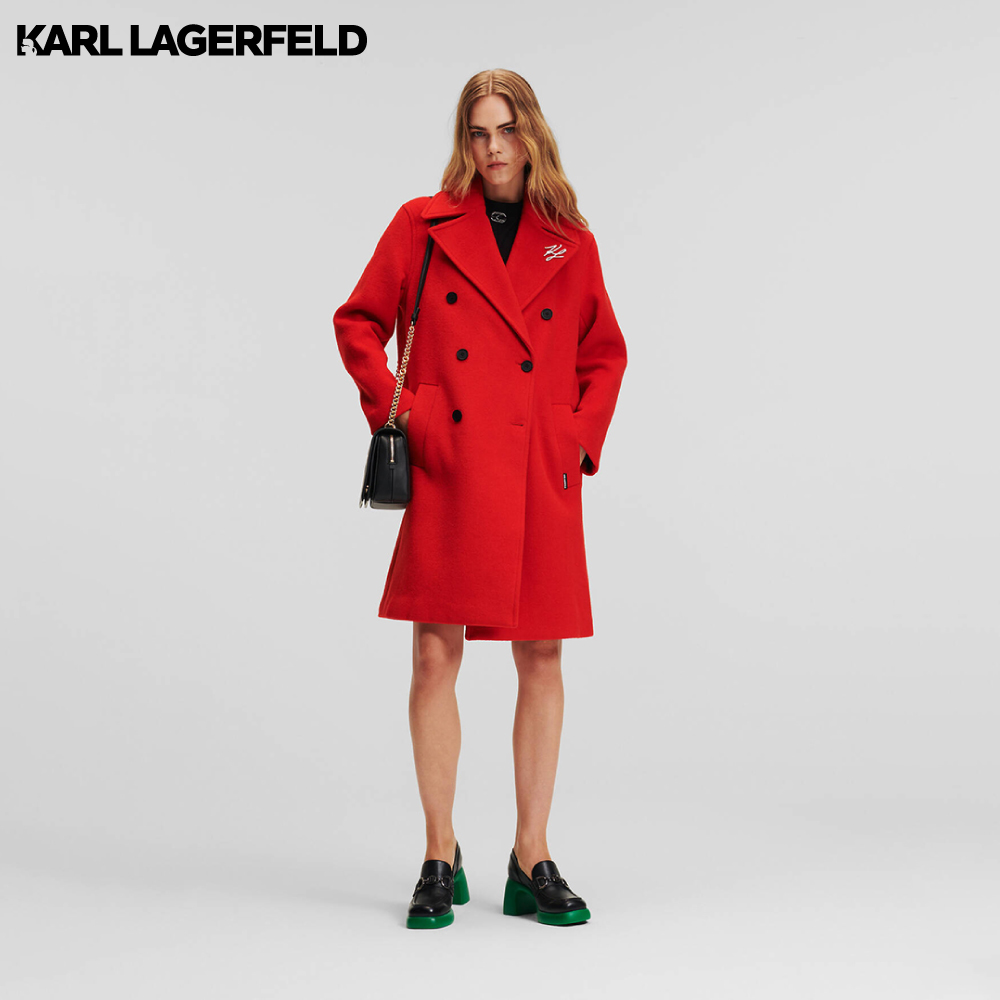 KARL LAGERFELD - DOUBLE-BREASTED WOOL COAT 235W1503 เสื้อโค้ท ราคา 14,450 บาท*ส่งฟรี