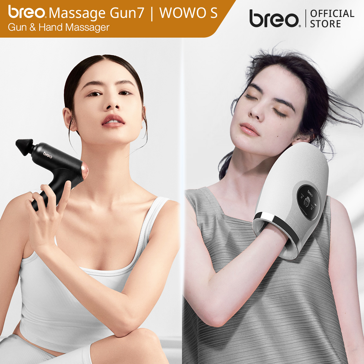 Bundles Set ปืนนวดกล้ามเนื้อ รุ่น Gun7 + เครื่องนวดมือ WOWO S ราคา 13,300 บาท*ส่งฟรี