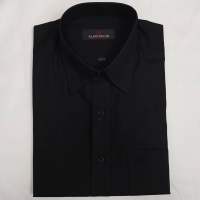 เสื้อเชิ้ตแขนสั้นผู้ชายสีดำ ชายเสื้อเป็นชายโค้ง Brand Alain Delon รุ่น SLS125-1