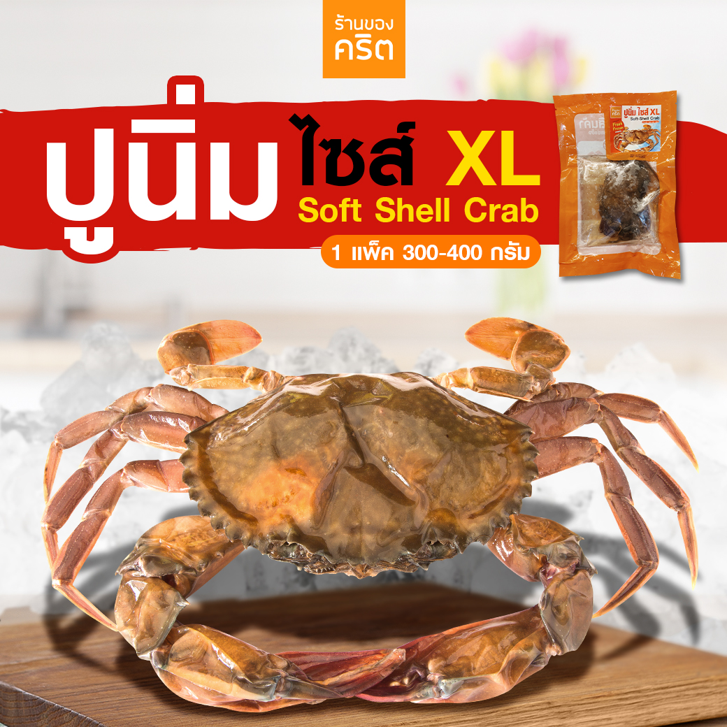 🔥ปูนิ่ม Size XL 10 ตัว🔥 แพ็คแยก - สดแช่แข็ง | อร่อย ทานง่าย กินได้ทั้งตัว | ส่งฟรีทั่วไทย ราคา 1,950 บาท*ส่งฟรี