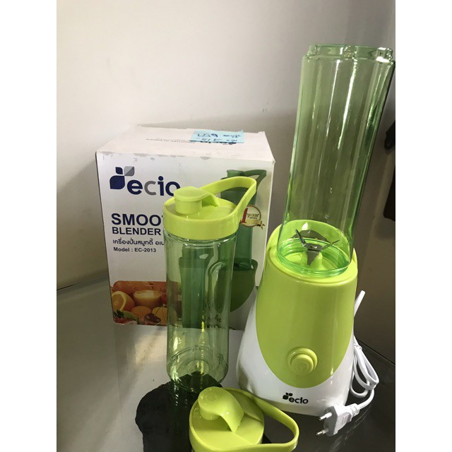 Ecio เครื่องปั่นสมูทตี้ เอนกประสงค์ รุ่น EC-2013 สีเขียว (พร้อมแก้วปั่นพกพา  2 ใบ) | Lazada.co.th