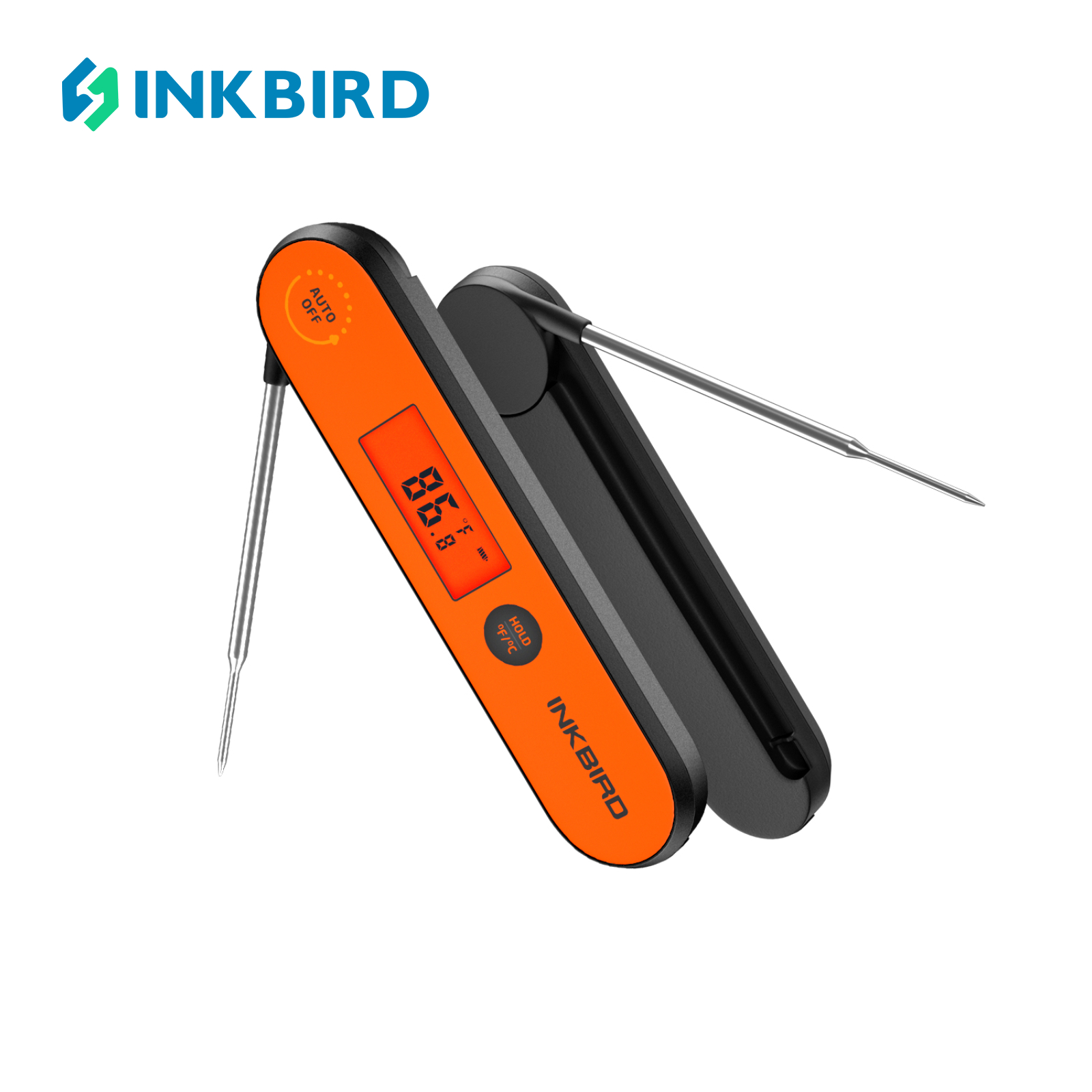 INKBIRD Instant Read Meat Thermometer IHT-1P Rechargeable Digital Kitchen Thermometers for Indoor Outdoor Cooking BBQ Meat Food Temperature Measurement ราคา 456 บาท*ส่งฟรี