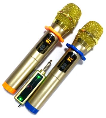 ไมค์โครโฟน ไมค์ลอยแบบพกพา ชุดรับ-ส่งไมโครโฟนไร้สาย ไมค์คู่แบบมือถือ Wireless Microphone UHF รุ่น LD-908B