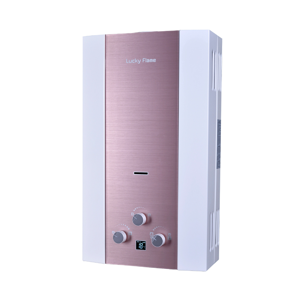 Lucky Flame เครื่องทำน้ำร้อนแก๊ส รุ่น GWH-50R Rose ระบบนิรภัย 7 ชั้น ราคา 5,990 บาท*ส่งฟรี