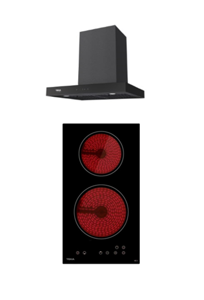 Teka Wall-Mounted Range Hood, Model Ldh 60 Tc Black, Black, 60 cm + Teka Electric Stove, 2 Burners, Model Ve 2 Q Bk, Black ราคา 10,900 บาท*ส่งฟรี