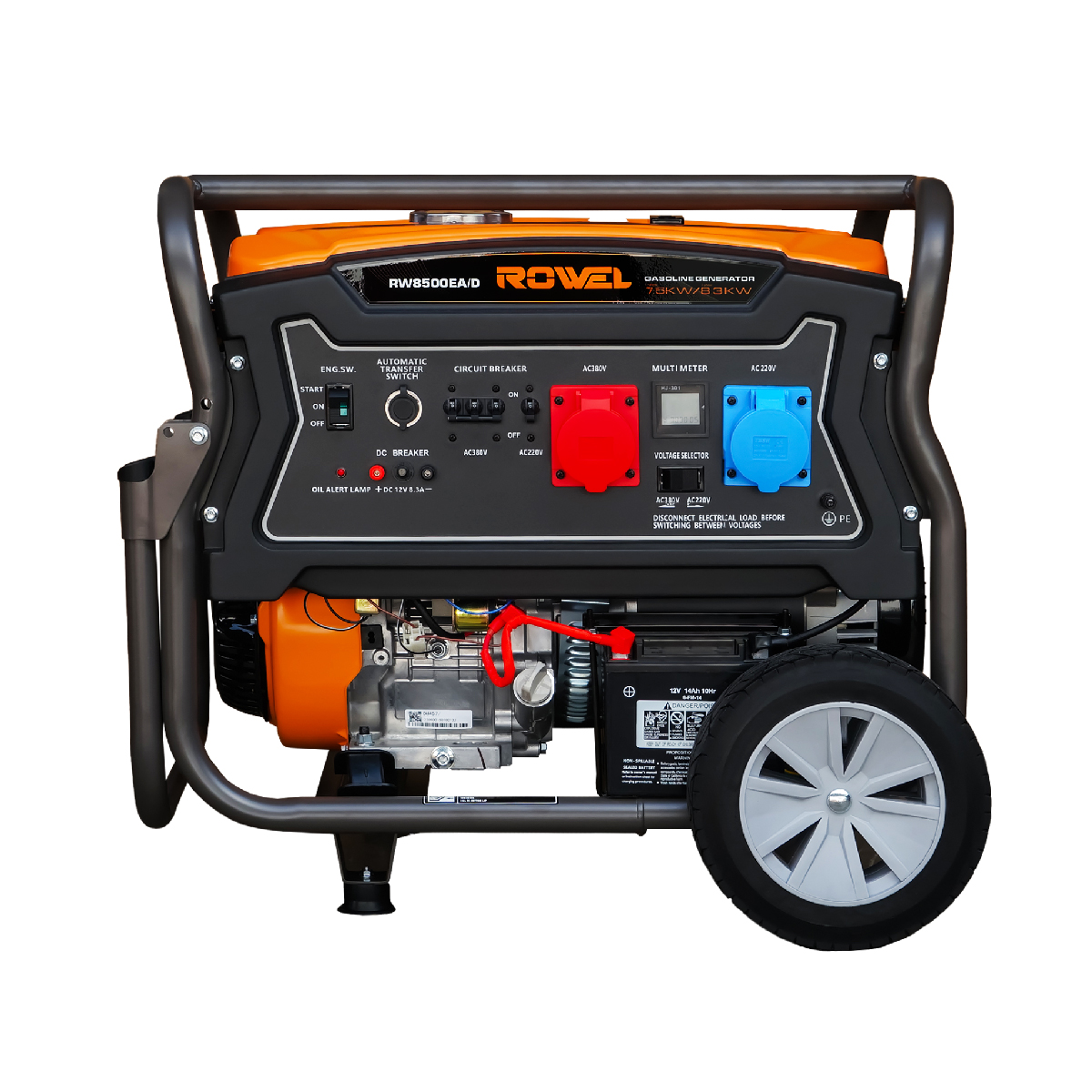 อุปกรณ์แต่งสวนและกลางแจ้ง Rowel เครื่องกำเนิดไฟฟ้าเบนซิน 1 แถว Rw8500Ea/D กำลังไฟฟ้า 15 แรงม้า รองรับไฟ 1 เฟส 220-240V และ 3 เฟส 380V ระบบสตาร์ทด้วยไฟฟ้า ราคา 41,790 บาท*ส่งฟรี