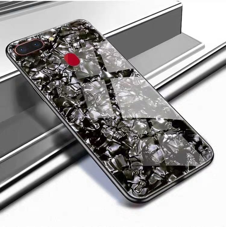 ส่งจากไทย Case OPPO A7 เคสกระจก เคสเงาลายหินอ่อน ขอบนิ่ม เคสกันกระแทก Glass TPU Case สำหรับรุ่น Oppo A7 เคสออฟโป้ สินค้าใหม่