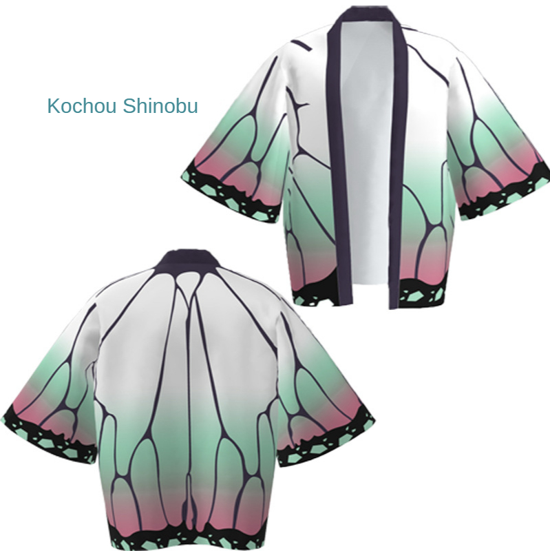【COD】Anime Demon Slayer Kimetsu No Yaiba Kamado Tanjirou Agatsuma Zenitsu Kochou Shinobu เด็กผู้ใหญ่เสื้อคลุมชุดนอนกิโมโน Cosplay Costume Kid/Adult Kimono Haori Shirt ชุดคอสเพลย์ เสื้อดาบพิฆาตอสูร ชุดชิโนบุ ชุดดาบพิฆาตอสูร