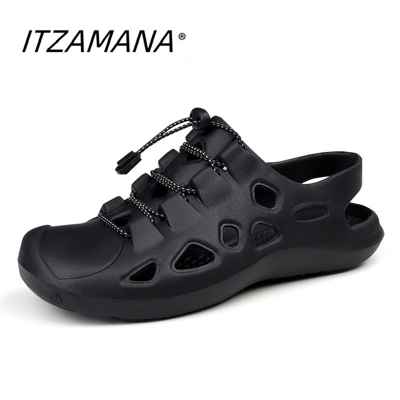 ITZAMANA ฤดูร้อนรองเท้าแตะผู้ชายรองเท้าน้ำเอาท์ดอร์รองเท้าแตะชายหาดผู้ชายสีดำ Mens รองเท้า Unisex（39-45） ราคา 290 บาท*ส่งฟรี