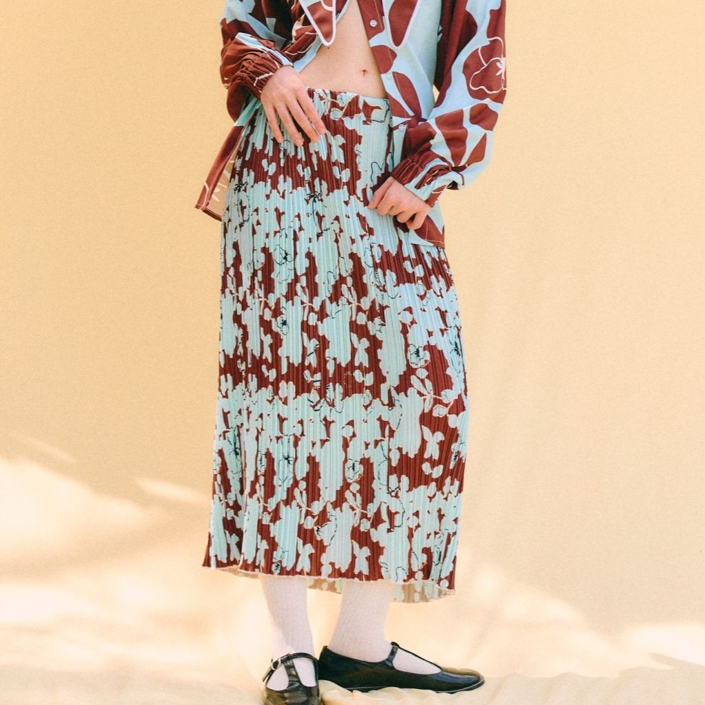 Endless Holiday Unfold Skirt Mocha & Blue Lagoon ราคา 2,090 บาท*ส่งฟรี