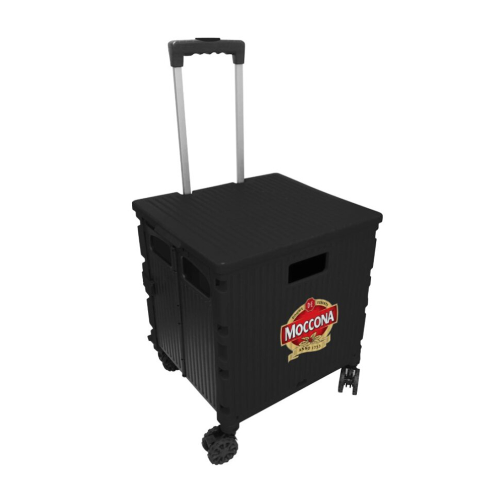 [Membership] Moccona Plastic Folding Trolley - Black มอคโคน่า รถเข็นพับได้ อเนกประสงค์ (สีดำ)