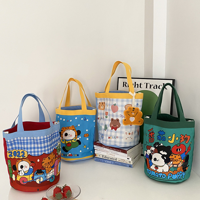 ?? กระเป๋าถือ กระเป๋าผ้า สไตล์เกาหลี แฟชั่นมา น่ารัก -bucket bag