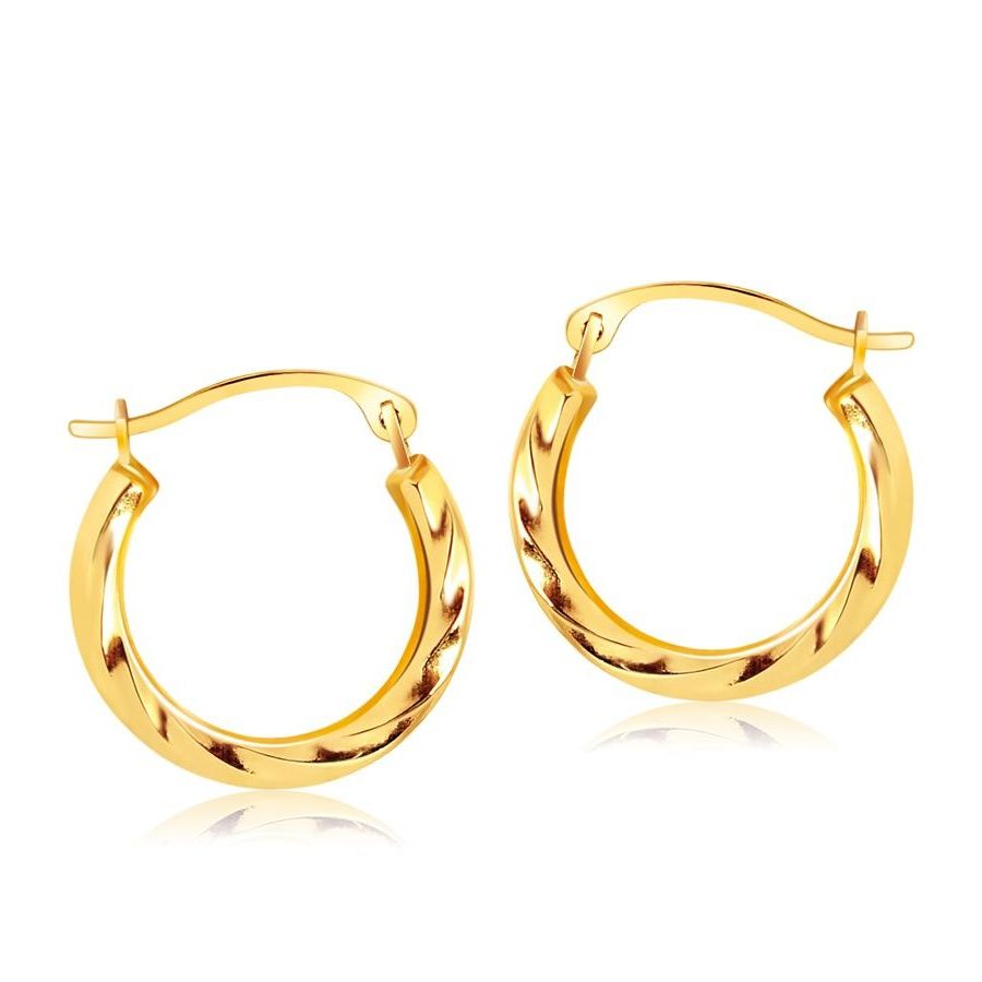 Nathalias NY Textured Polished Round Hoop Earrings in 14k Yellow Gold 67059 ราคา 3,783 บาท*ส่งฟรี