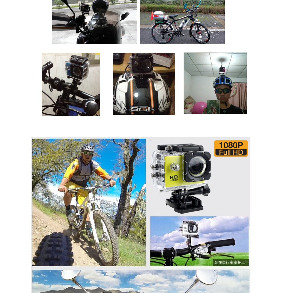 ลองดูภาพสินค้า กล้อง กล้องโกโปร Camera Sport HD Full HD 1080P กล้องหน้ารถ กล้องโกโปร GoPro กล้องติดหมวก กล้องรถแข่ง กล้องถ่ายรูป กล้องบันทึกภาพ กล้องถ่ายภาพ TECHME