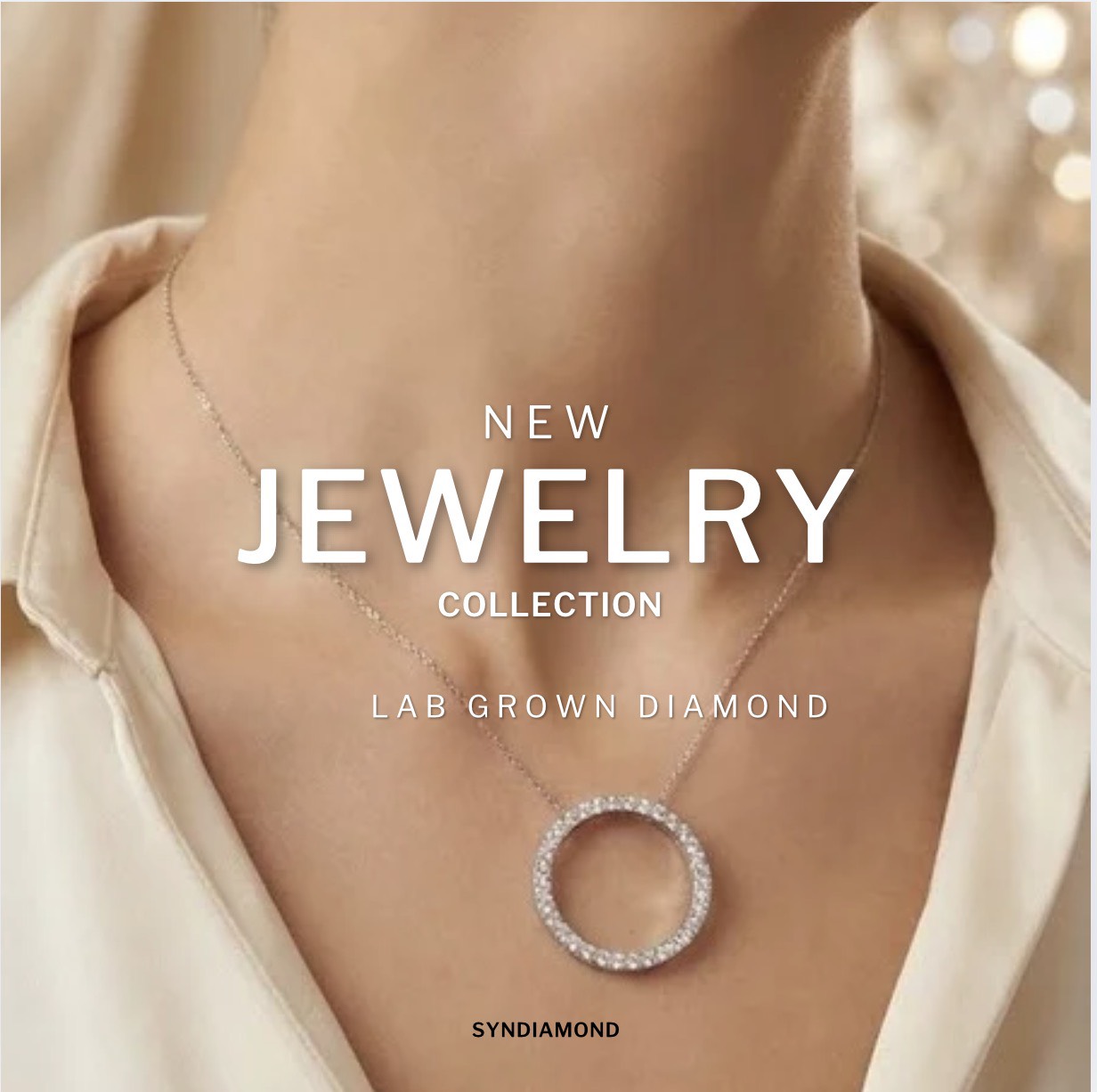 Pendant with Necklace Lab-Grown Diamond 38 Pieces/1.30 Carats. 14K White Gold # P000411 # N000428 ราคา 32,500 บาท*ส่งฟรี