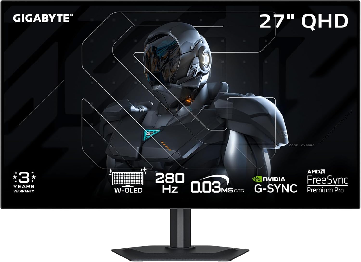 คอมพิวเตอร์และอุปกรณ์ GIGABYTE MO27Q28G, MO27Q28GR (เคลือบเงา) - จอสำหรับเล่นเกม W-OLED ขนาด 27" - QHD 2560x1440-280Hz - 0.03ms GTG - AMD FreeSync Premium Pro, เข้ากันได้กับ G-SYNC - Type-C KVM - HDMI, DP, Type-C - ปรับความสูงและความเอียงได้ - สีดำ ราคา 18,990 บาท*ส่งฟรี