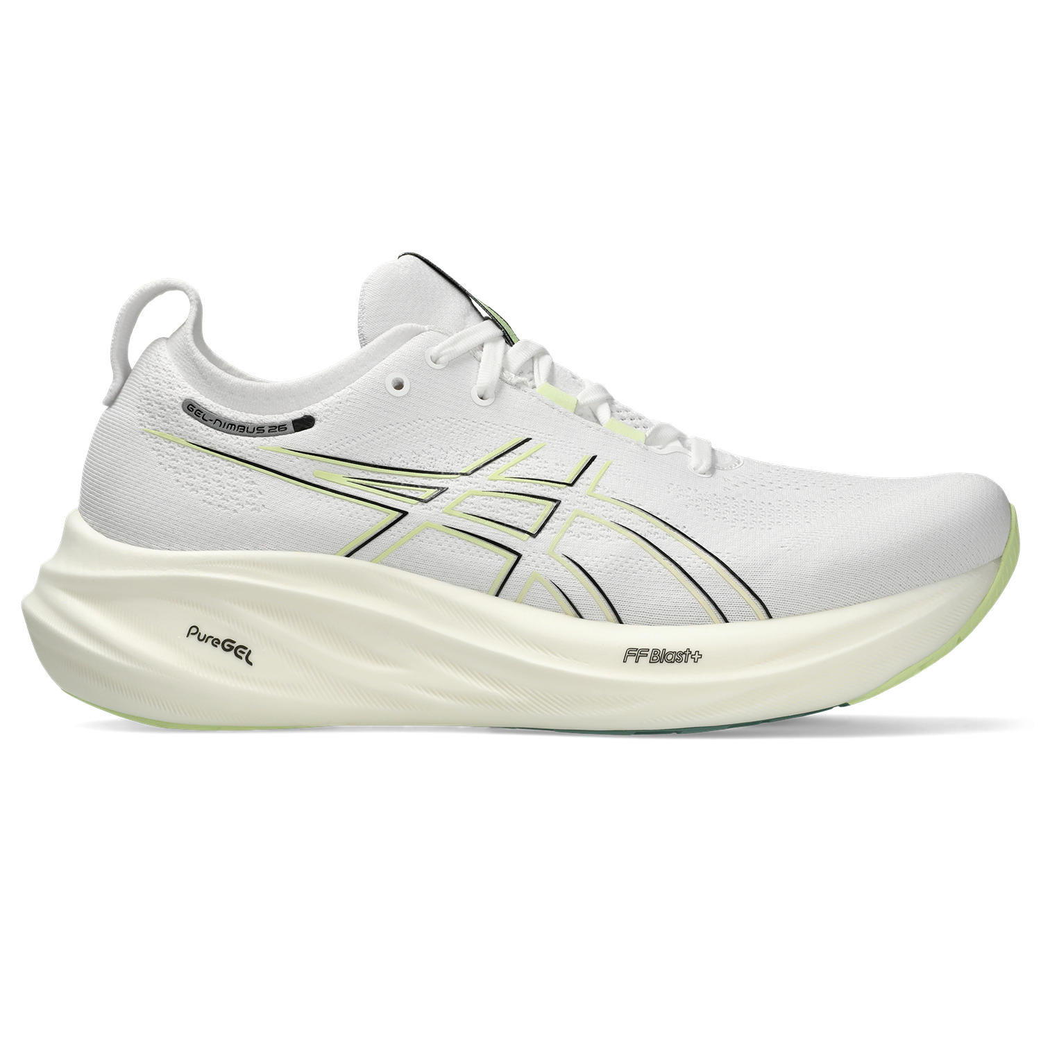 ASICS : GEL-NIMBUS 26 MEN RUNNING ผู้ชาย รองเท้าวิ่ง ของแท้ หน้ากว้างพิเศษ 4E WHITE/BIRCH ราคา 6,500 บาท*ส่งฟรี