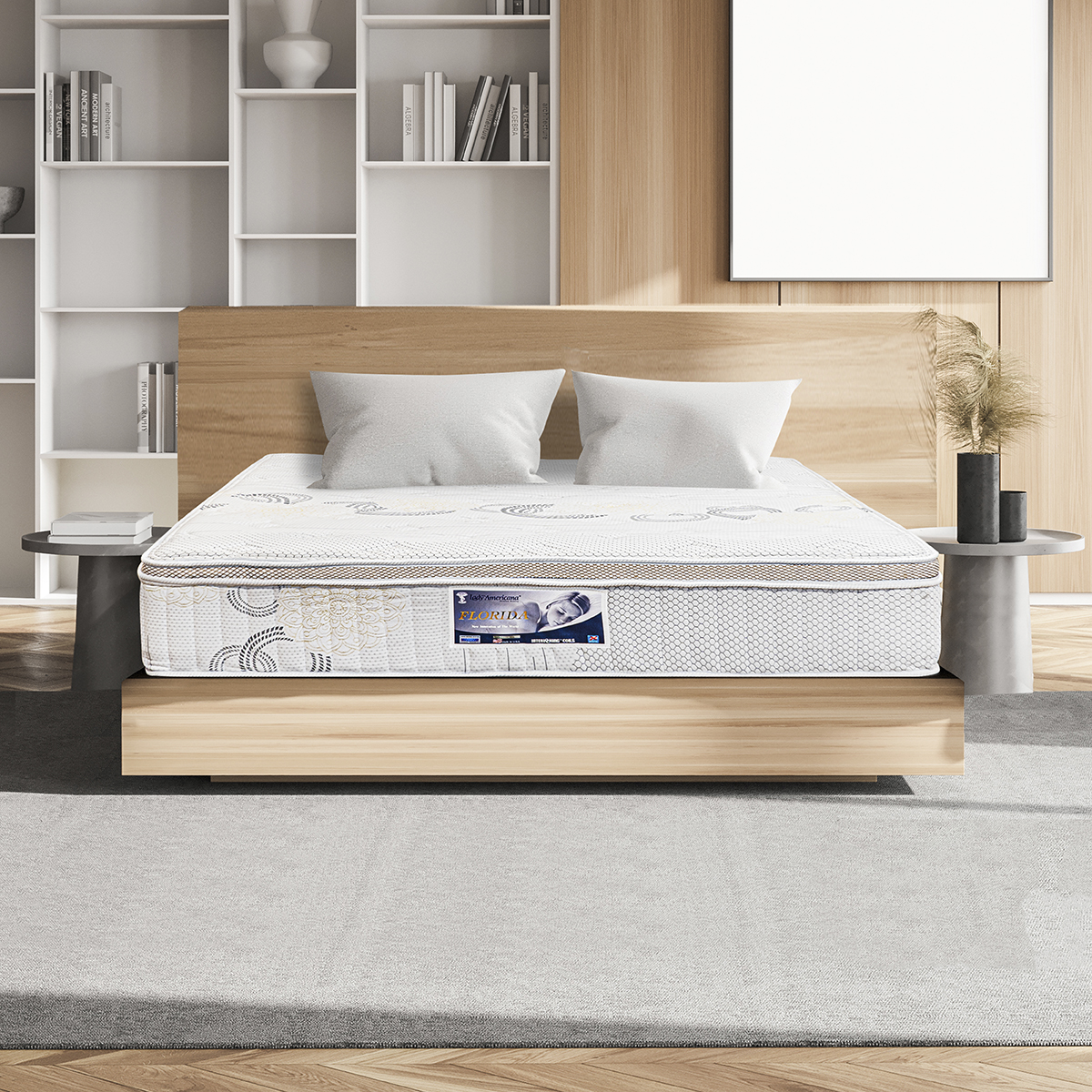 Lady Americana ที่นอนพอคเกตสปริง รุ่น Florida หนา 9 นิ้ว แถมฟรี!! หมอนหนุน จัดส่งฟรี [รับประกัน 12 ปี] ราคา 11,190 บาท*ส่งฟรี