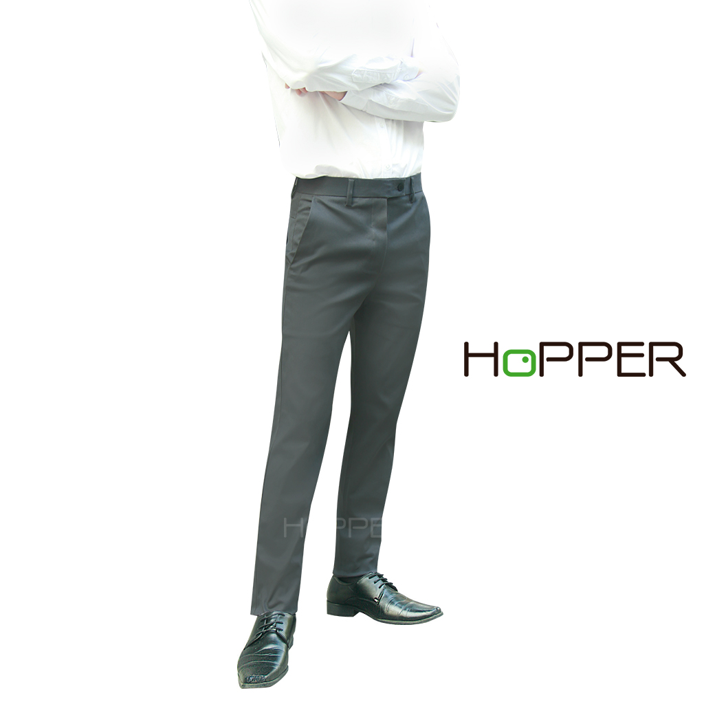 กางเกงสแลคขายาว Hopper Progress ผ้ายืดหนา กระบอกเล็ก เอวสูง