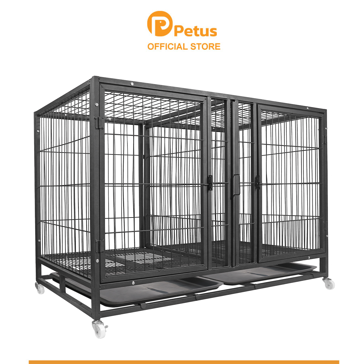 Petus Dog Cage, Pet Cage, Cage with Solid Color, Cage, Jumbo Dog Cage, Bars Spaced 4 cm Apart. There Are 3 Sizes, the Cage Is Divided into 2 Rooms, Thick Steel Pet Cage, Dog Cage. ราคา 2,469 บาท*ส่งฟรี