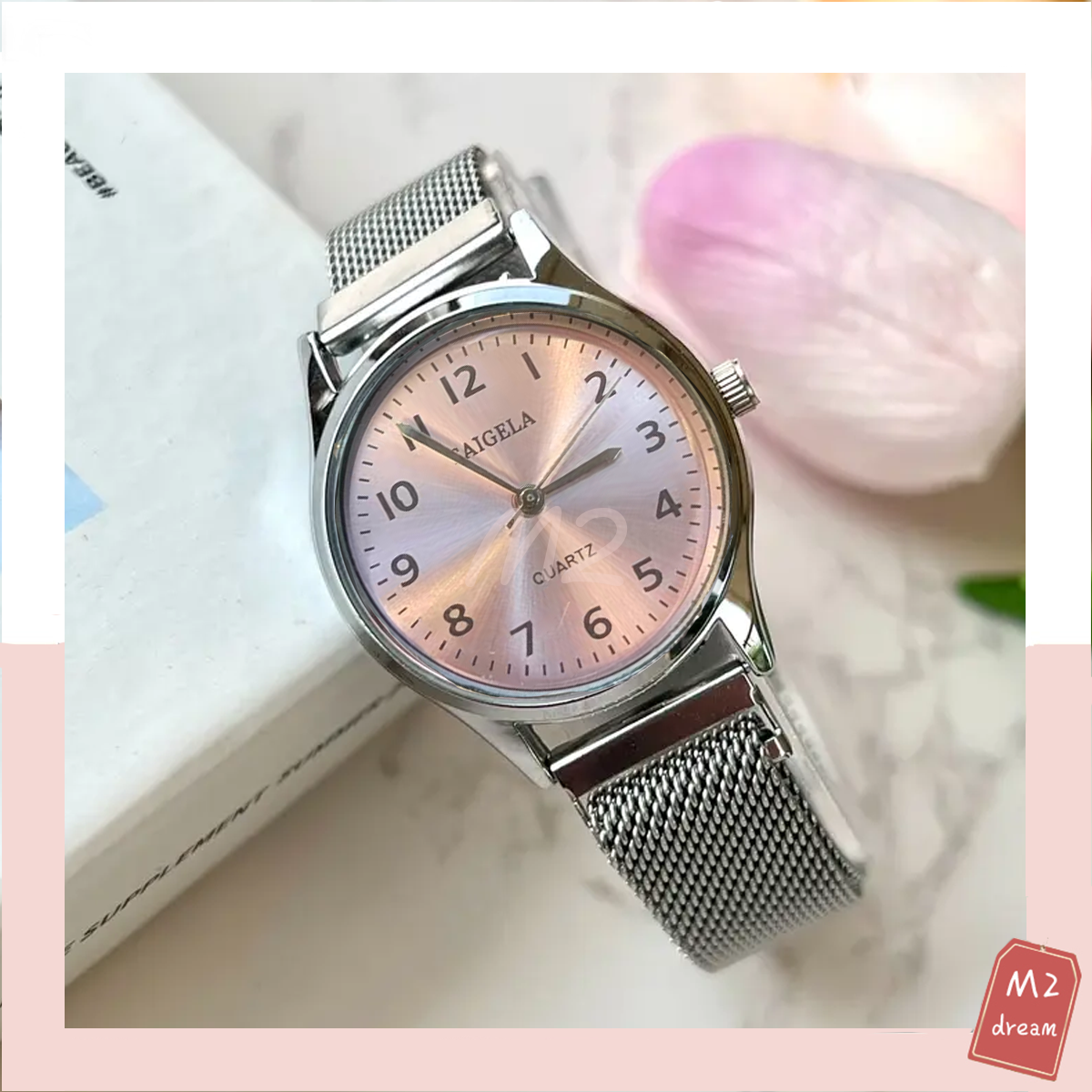 【Bangkok】New Korean Style Fashion Quartz Watch Available in Many Colors Suitable for Couples Modern Pink Dial ​ ​ Magnetic Wire