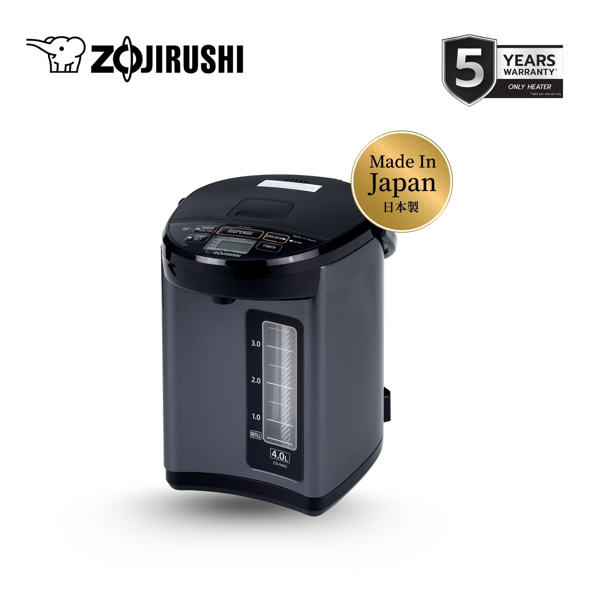 Zojirushi กระติกน้ำร้อนไฟฟ้าไมโครคอมพิวเตอร์ 4 ลิตร รุ่น CD-NAQ40T ราคา 6,290 บาท*ส่งฟรี