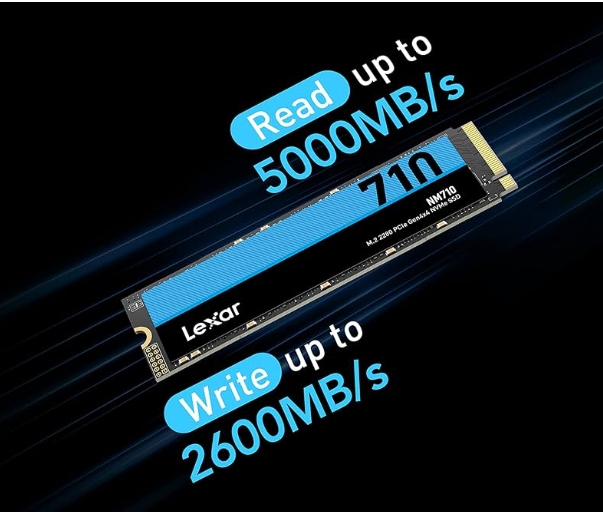 Lexar NM710 500GB 1TB /2TB PCIe Gen4x4 M.2 2280 NVMe SSD Solid State ราคา 1,690 บาท*ส่งฟรี