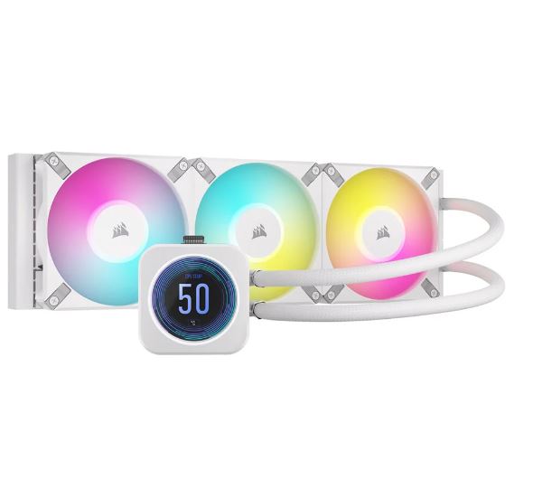 CPU LIQUID COOLER (ระบบระบายความร้อนด้วยน้ำ) CORSAIR H150I ELITE LCD XT WHITE ราคา 9,710 บาท*ส่งฟรี