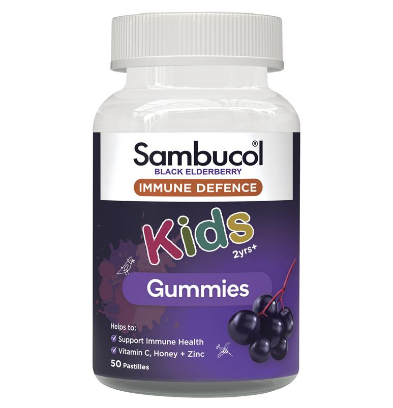 Sambucol Black Elderberry immune deffence kids gummiesขนาด 50 และ 120 เม็ด กัมมี่เด็ก วิตามินซีเด็ก วิตามินเด็ก อาหารเสริมเด็ก