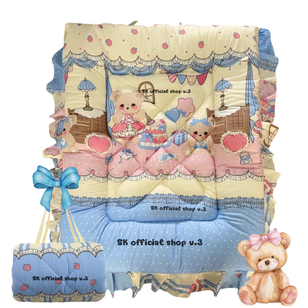 Kindergarten Mattress, Adhesive Straps, Easy to Carry, Each Mattress Has a Built-In Pillow. ราคา 98 บาท*ส่งฟรี