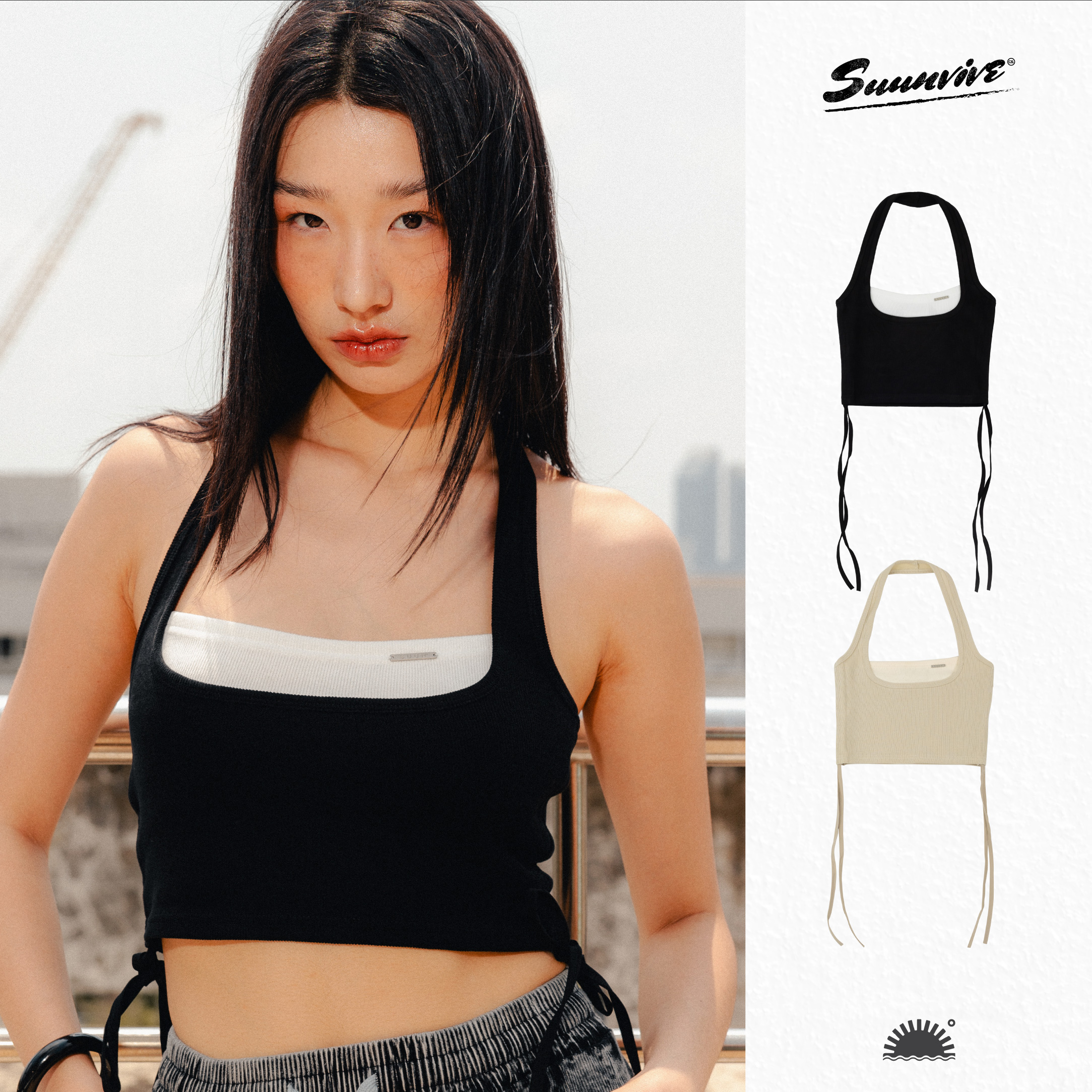 SUUN - เสื้อครอป สายเดี่ยว รุ่น Rise your vibe ราคา 490 บาท*ส่งฟรี